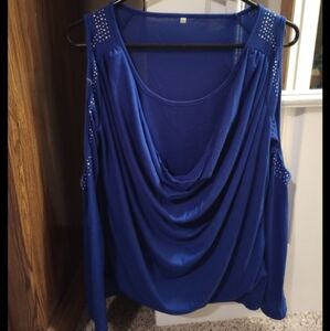 Elegant Blue Women's Top XL